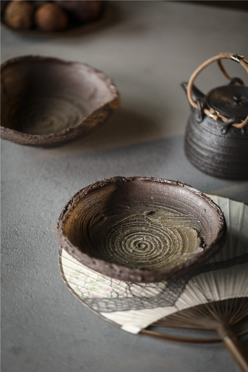 Plateau de service Wabi-Sabi fait main Gohobi Plateau à théière Assiette