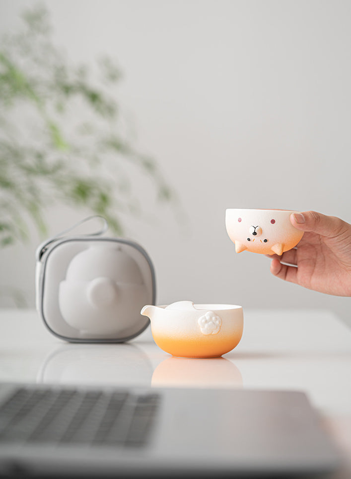 Ensemble théière et tasse à thé Gohobi Shiba Inu