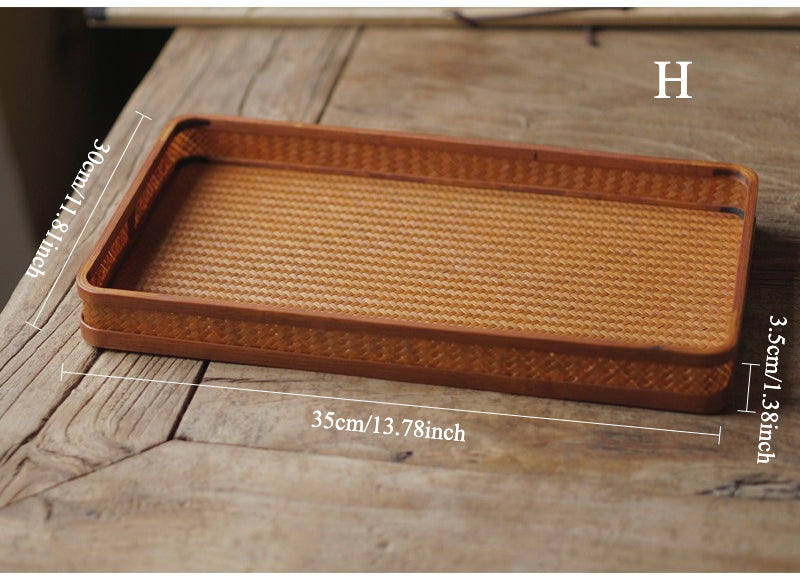 Gohobi Polished Bamboo Tea Tray – Bamboo Woven Gongfu Tea Tray