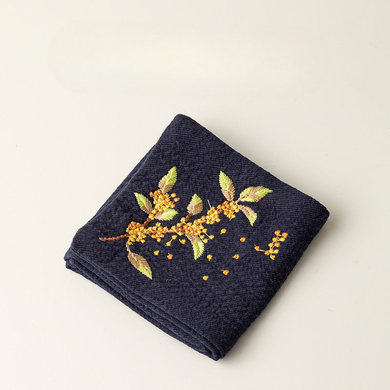 Gohobi Embroidered Tea Towel – Chinese Style Absorbent Tea Cloth for Tea Table