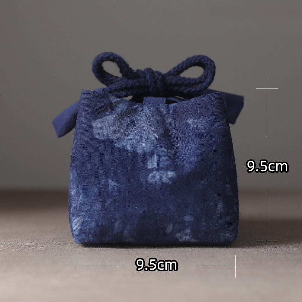 Sac de voyage de rangement pour théière en tissu teint Gohobi