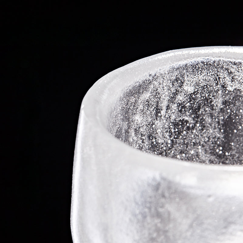 Gohobi Pate de Verre Tasse à thé ronde en verre à neige