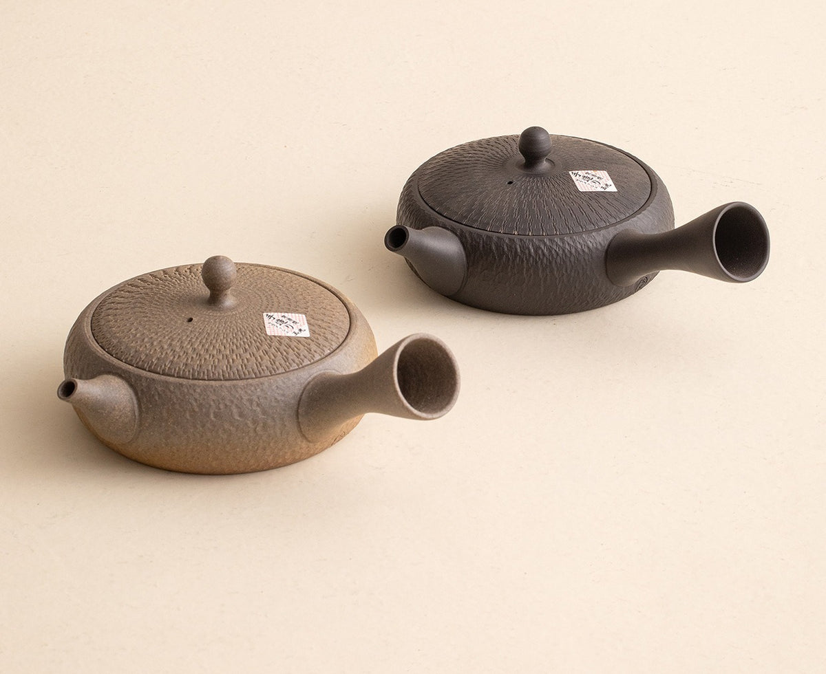 Gohobi Japanese Tokoraki Jade Glaze Side Handle Teapot – Retro Handmade Kyusu Tea Pot Coarse Pottery |Made in Japan