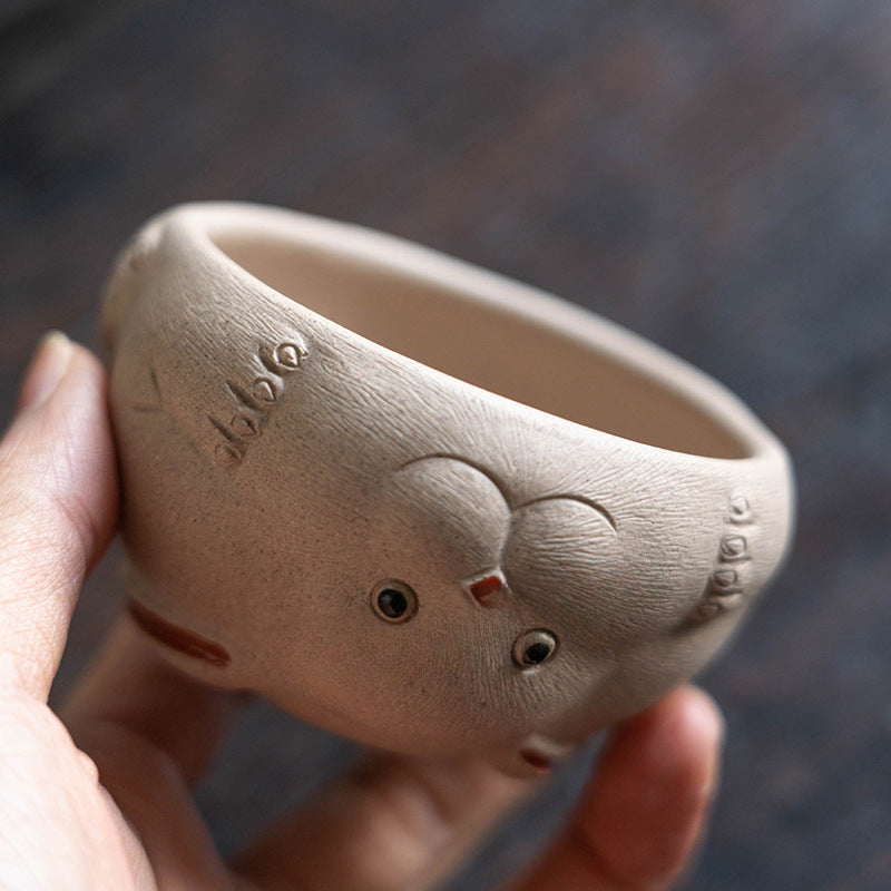 Tasse à thé en céramique faite à la main en forme de lapin de Gohobi