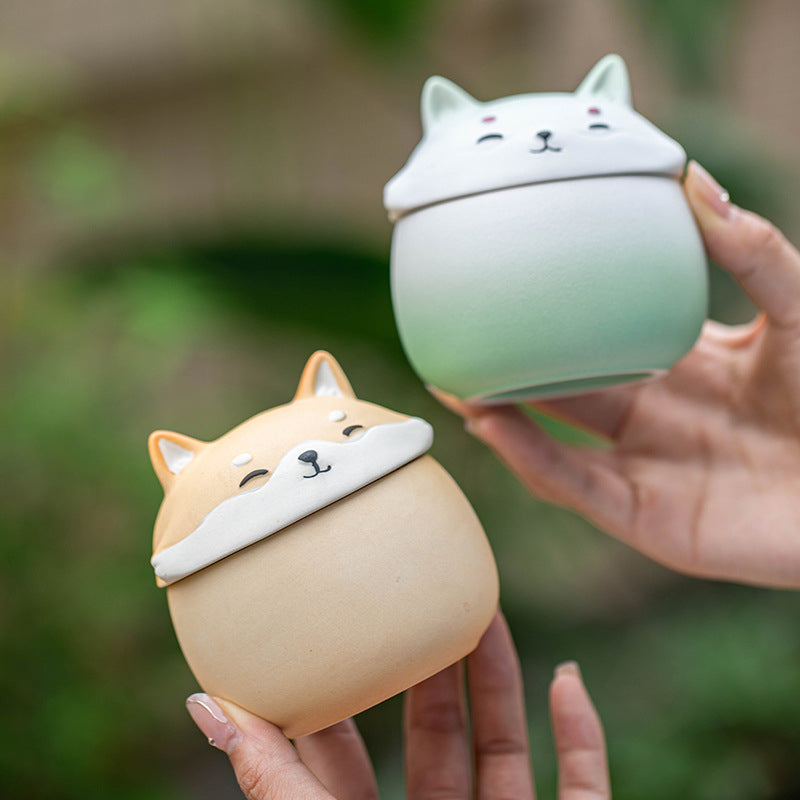 Mini pot à thé de voyage portable Gohobi Shiba Inu Dog