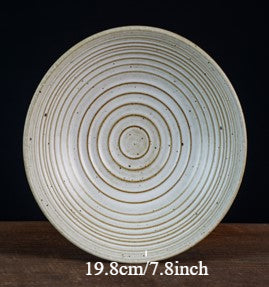 Assiette à pâtes en grès de style japonais faite à la main Gohobi