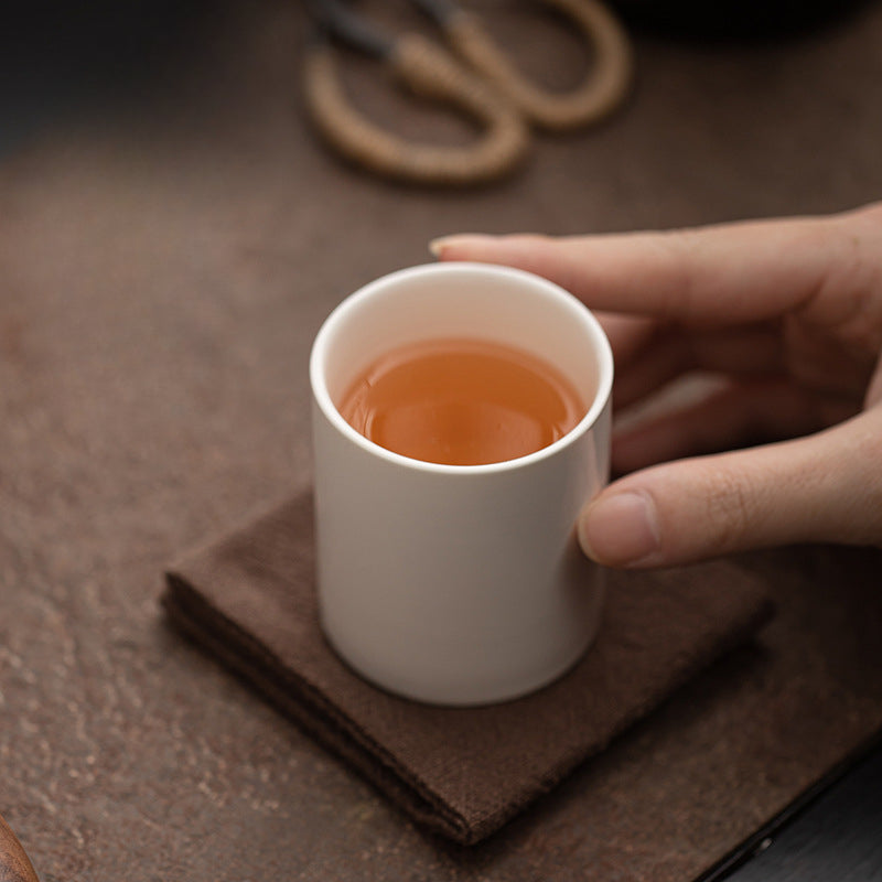 Gohobi White Porcelain Matcha Cup – Large Capacity Master Cup for Gongfu Tea, Home, and Office Use