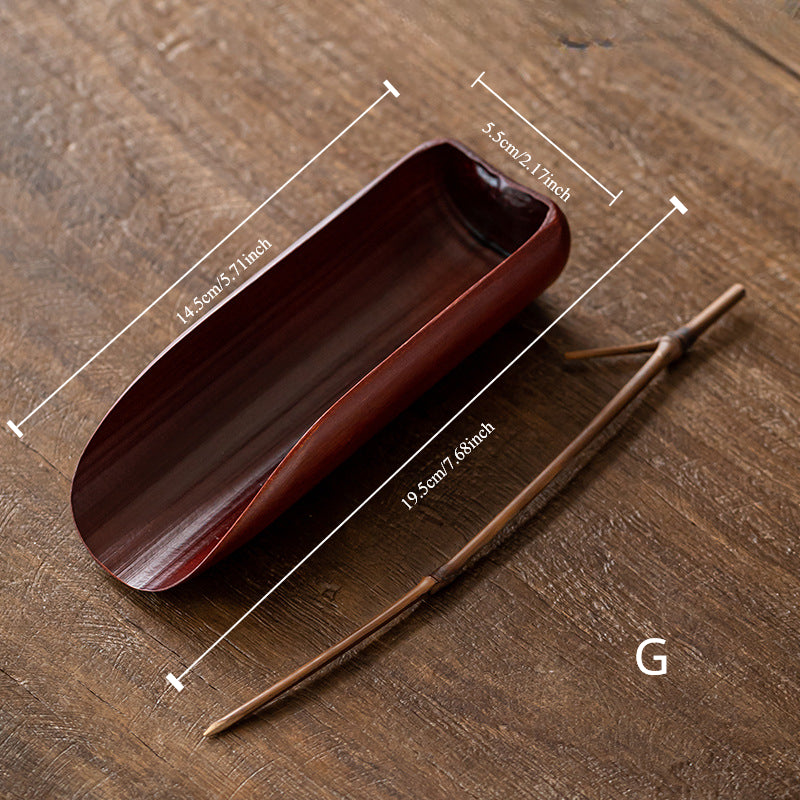 Gohobi Retro Bamboo Chaze Tea Tool Set – Handmade Chinese Tea Lotus Scoop, Teaspoon & Tea Needle Three-Piece Set