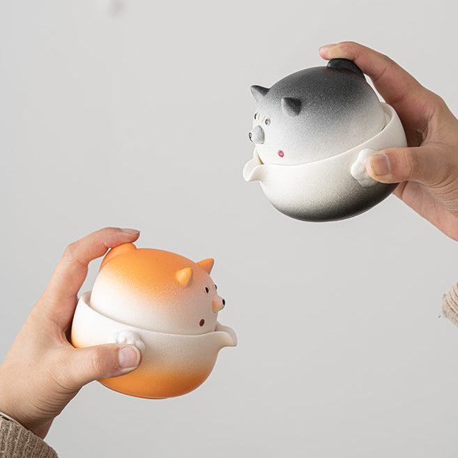 Ensemble théière et tasse à thé Gohobi Shiba Inu