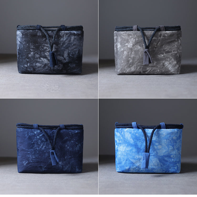 Gohobi Large Dyed Fabric Teaware Storage Travel Bag Shifuku