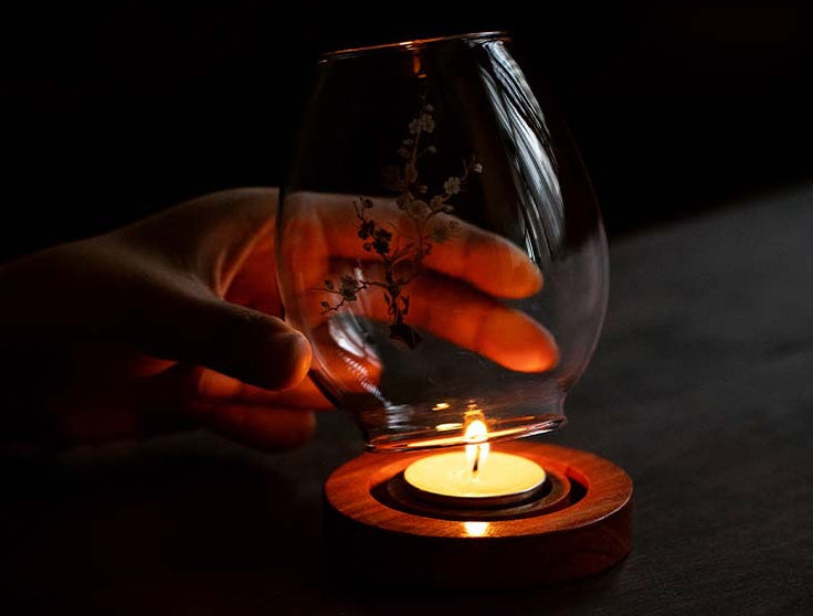 Bougeoir en verre Gohobi