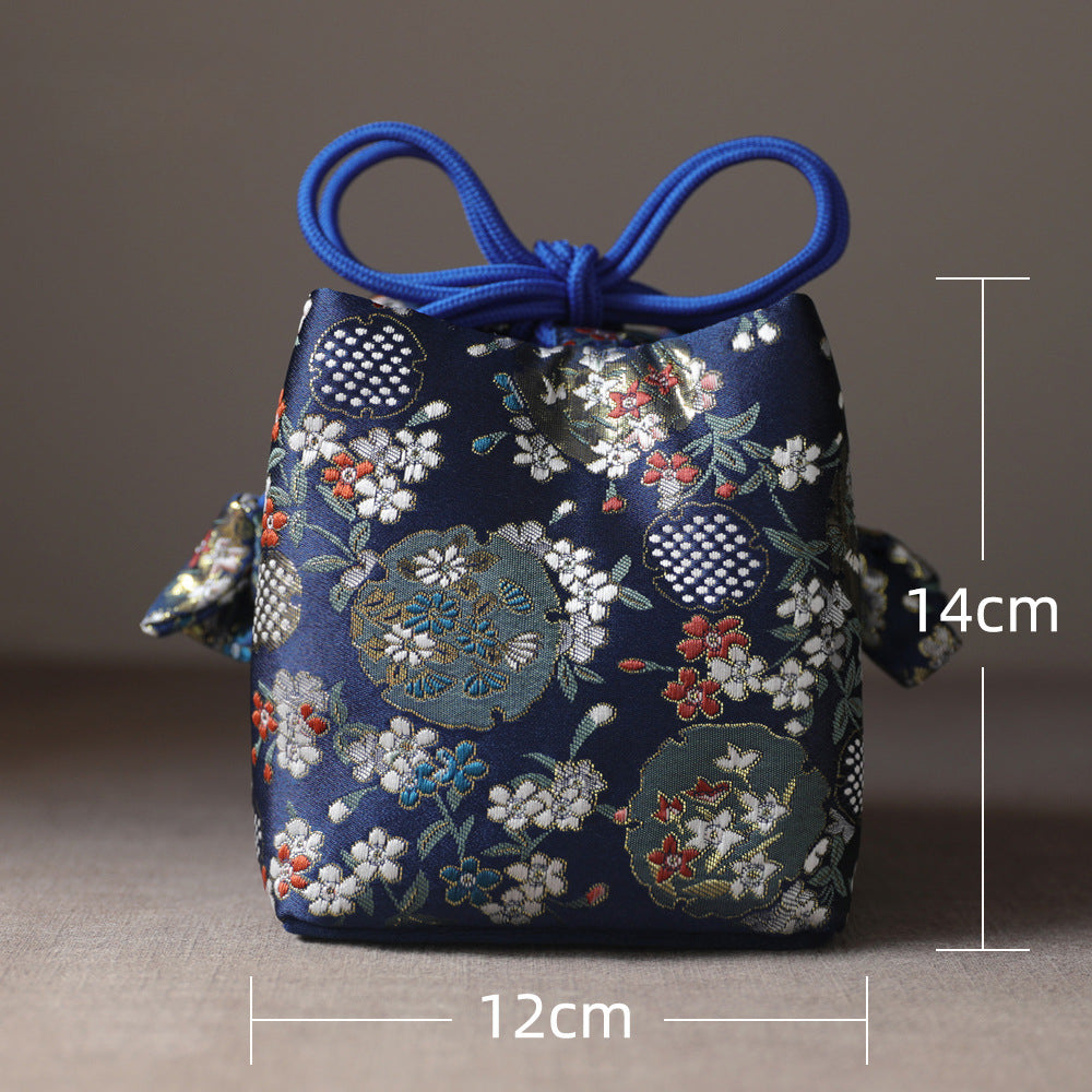 Gohobi Colourful Brocade Teaware Storage Travel Bag Shifuku
