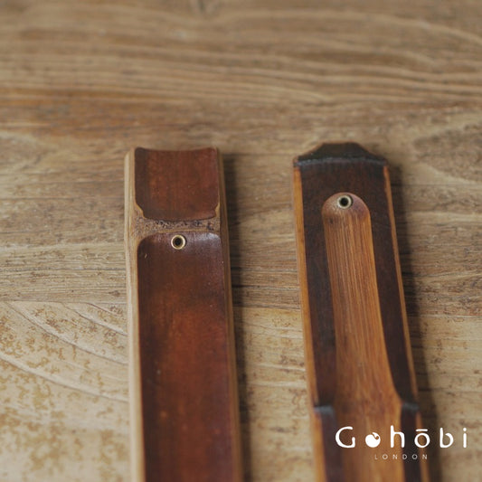 Gohobi Original Bamboo Incense Holder – Portable Bamboo Incense Burner with Ash Catcher Board