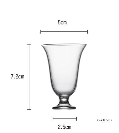 Gohobi Tasse à thé en verre à pied bas faite à la main