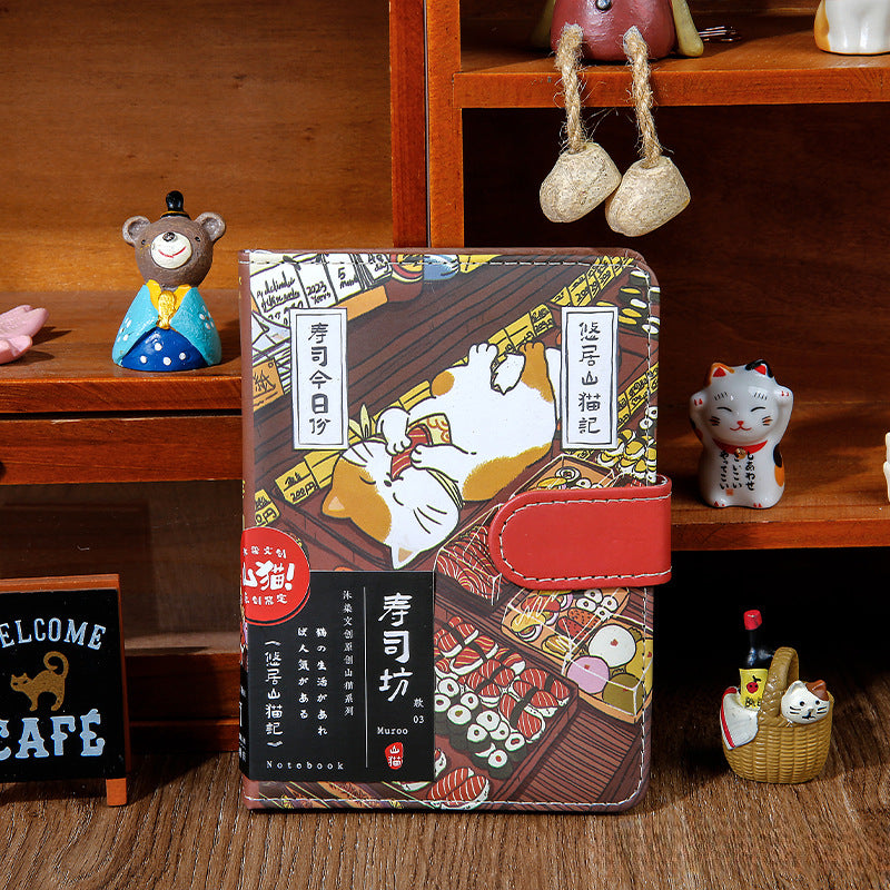 Carnet magnétique Gohobi Chat japonais, agenda mensuel, carnet d'étude, agenda de poche