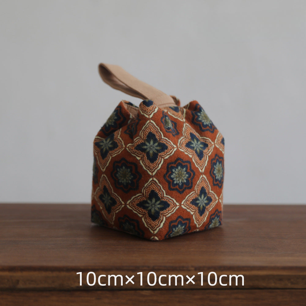 Sac de voyage de rangement pour théière à motif floral ancien de Gohobi
