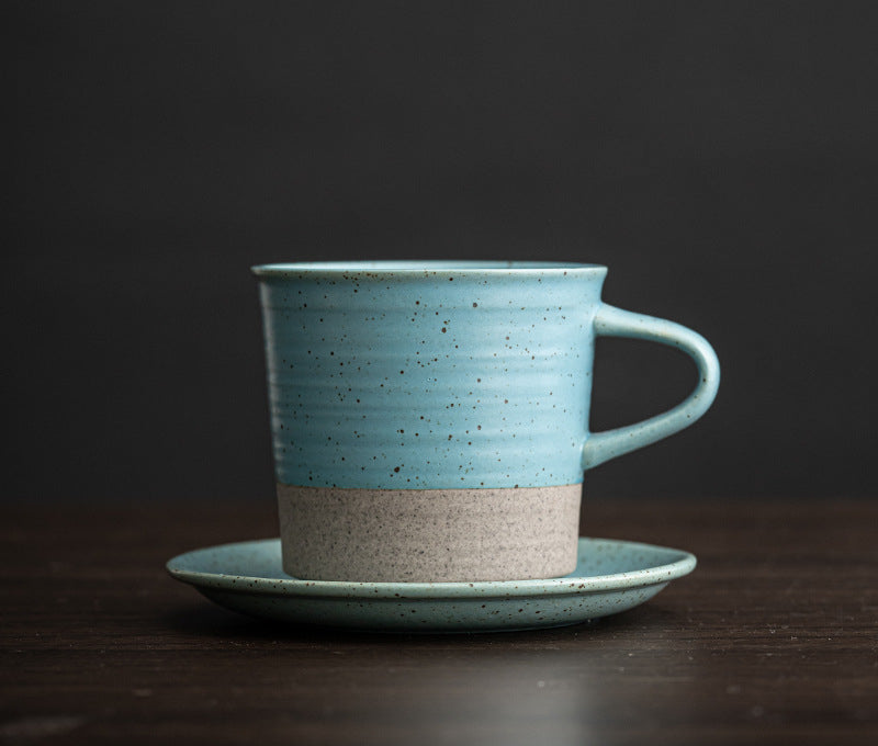 Gohobi Tasse à café en céramique de style japonais avec soucoupe 006