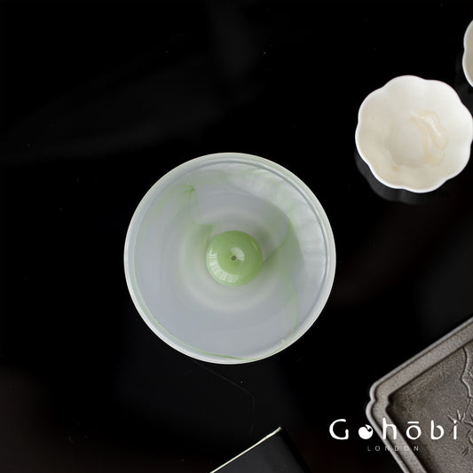 Gohobi Spring Shadow Glazed Incense Holder – Ceramic Ash Catching Incense Tray