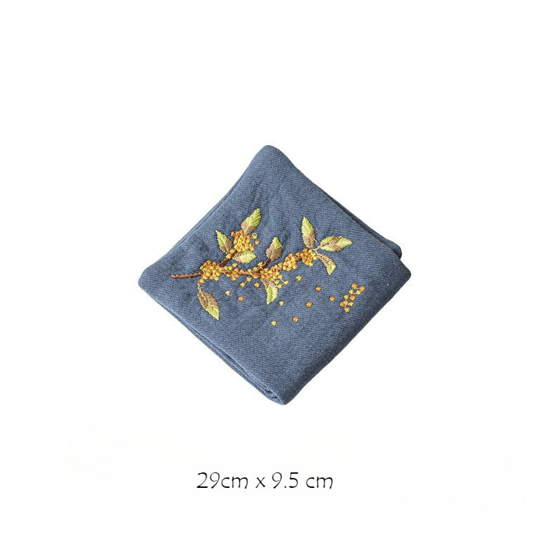 Gohobi Embroidered Tea Towel – Chinese Style Absorbent Tea Cloth for Tea Table