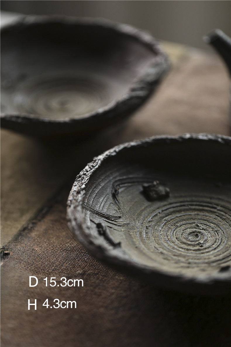 Plateau de service Wabi-Sabi fait main Gohobi Plateau à théière Assiette