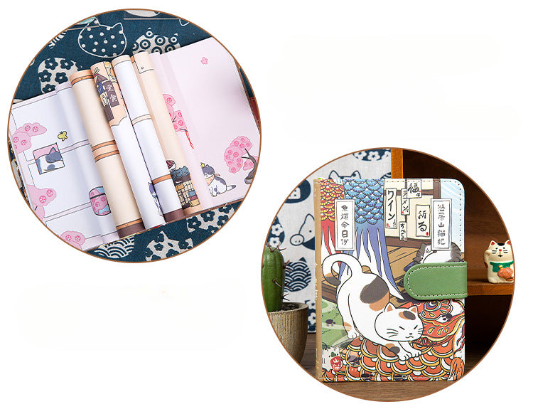 Carnet magnétique Gohobi Chat japonais, agenda mensuel, carnet d'étude, agenda de poche
