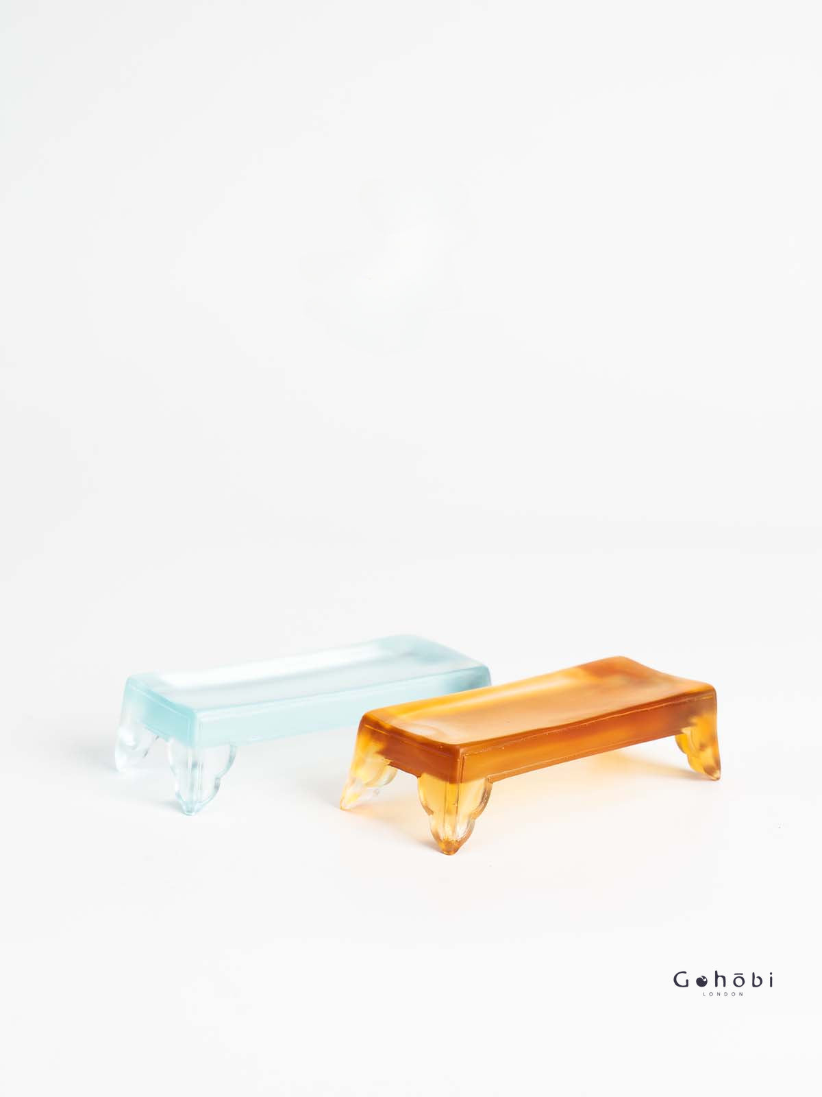 Gohobi Pate de Verre Table à Encre en Verre Coloré Support de Rangement Porte-Stylo Ornement