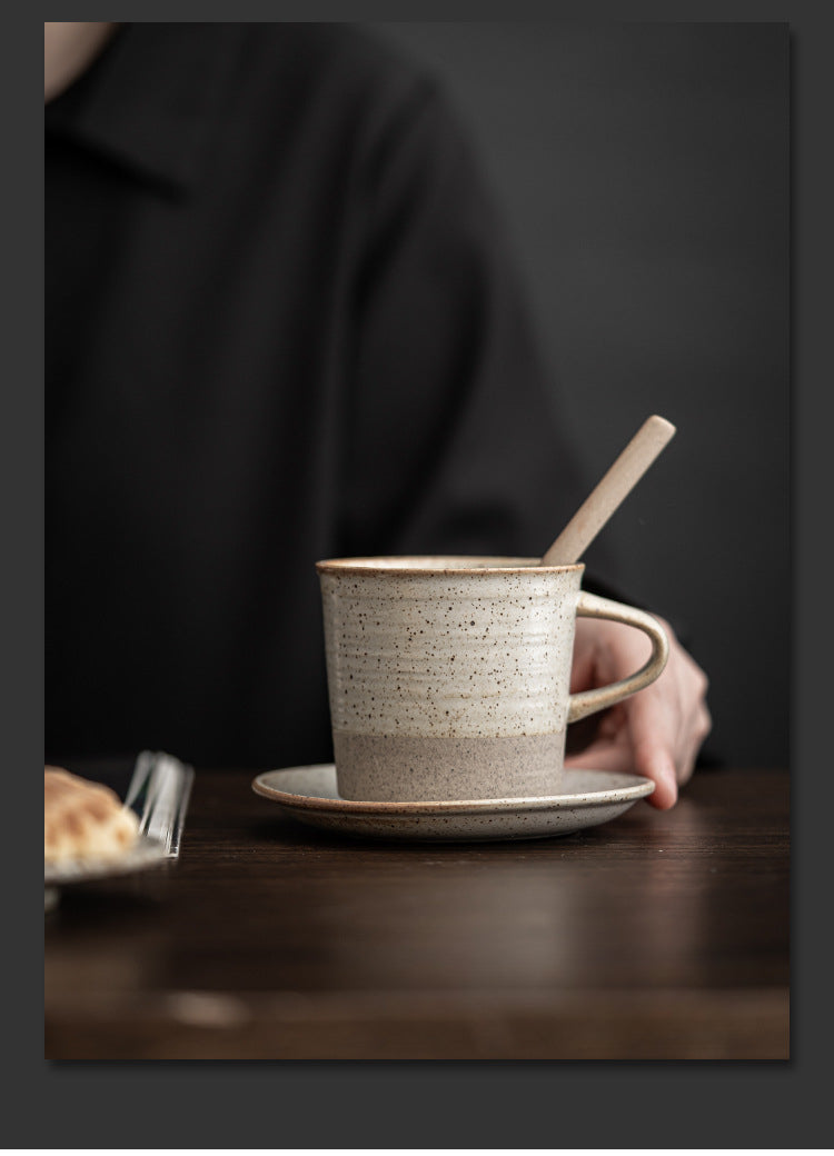 Gohobi Tasse à café en céramique de style japonais avec soucoupe 006