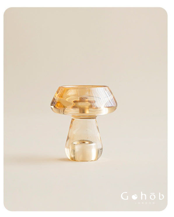 Gohobi Mushroom Glass Incense Holder – New Chinese Style Desktop Incense Tray