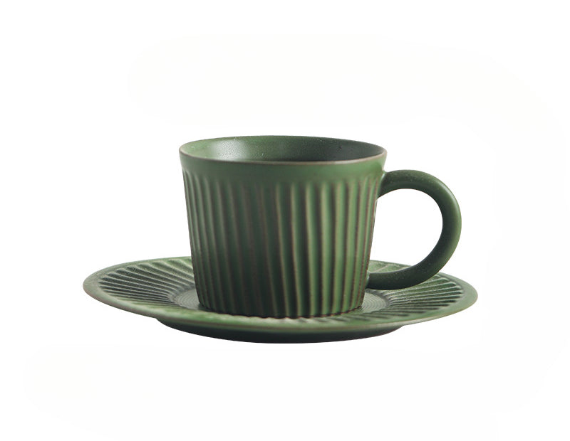 Ensemble tasse à café et soucoupe en grès japonais vintage fait main Gohobi