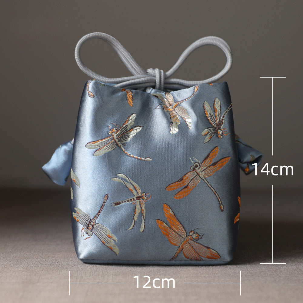 Gohobi Colourful Brocade Teaware Storage Travel Bag Shifuku
