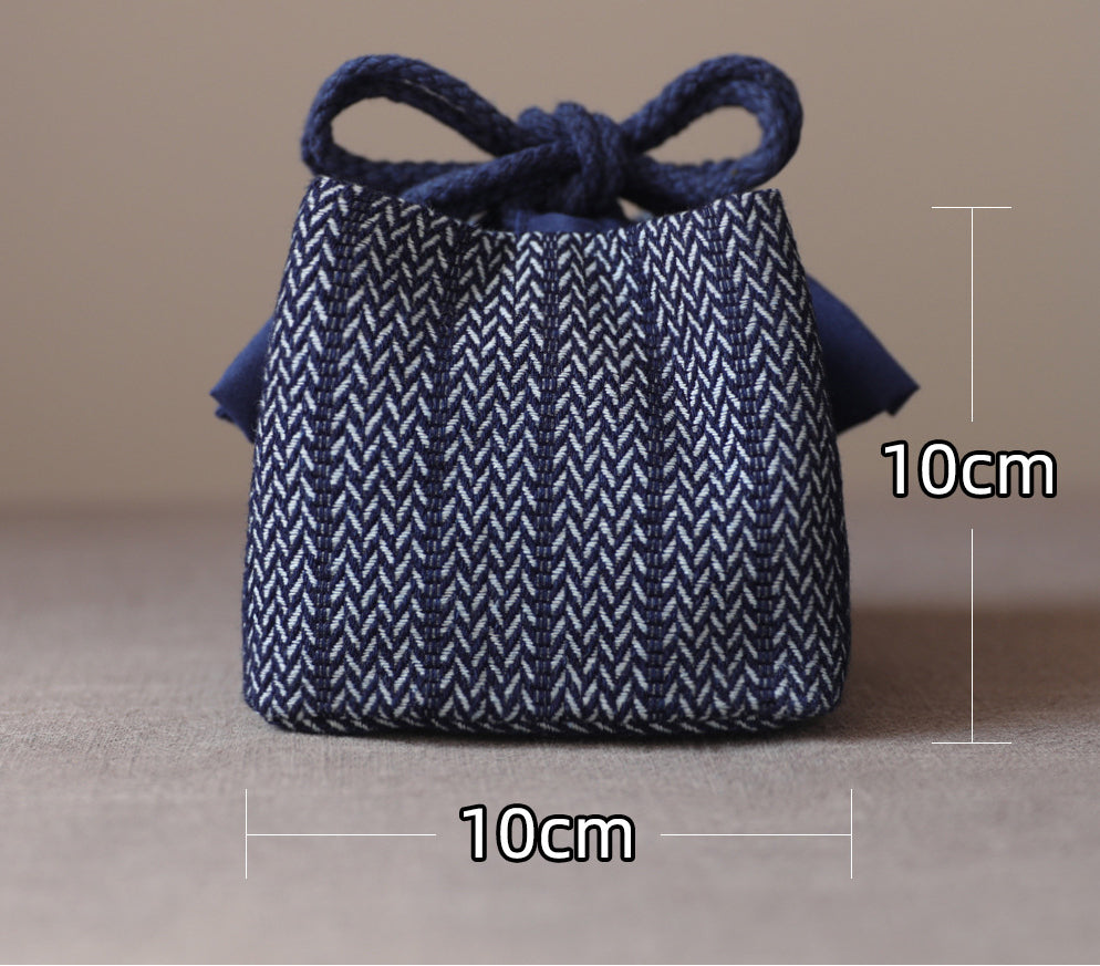 Gohobi Denim Small Teaware Storage Travel Bag Shifuku