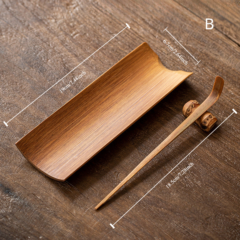 Gohobi Retro Bamboo Chaze Tea Tool Set – Handmade Chinese Tea Lotus Scoop, Teaspoon & Tea Needle Three-Piece Set
