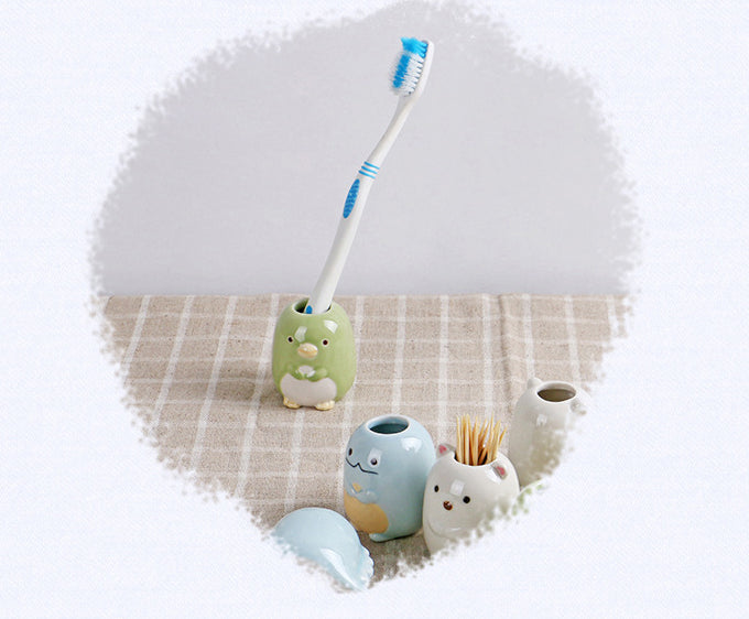 Ornement de support en céramique fait à la main en forme d'animaux mignons de Gohobi