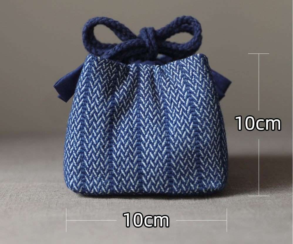 Gohobi Denim Small Teaware Storage Travel Bag Shifuku