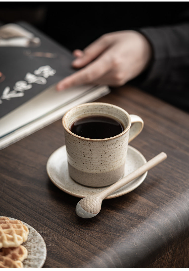 Gohobi Tasse à café en céramique de style japonais avec soucoupe 006