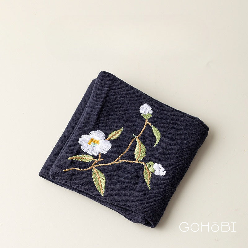 Gohobi Embroidered Tea Towel – Chinese Style Absorbent Tea Cloth for Tea Table