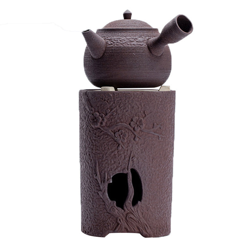 Gohobi Coarse Pottery Wind Stove Tea Set – Japanese Retro Charcoal-Style Kettle