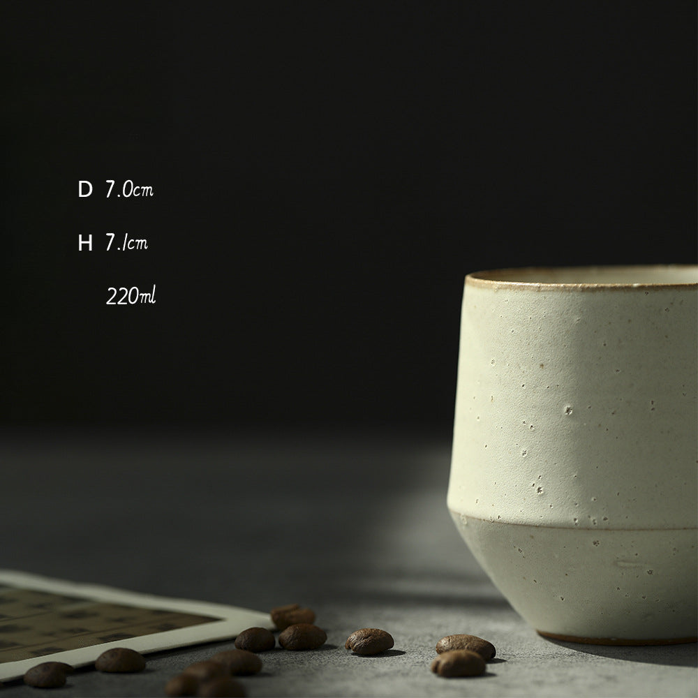 Gohobi Tasse à thé blanche Kohiki en céramique classique et moderne faite à la main