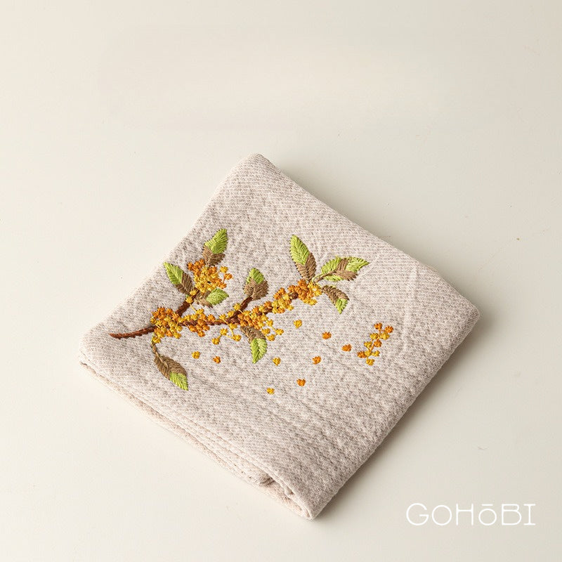Gohobi Embroidered Tea Towel – Chinese Style Absorbent Tea Cloth for Tea Table