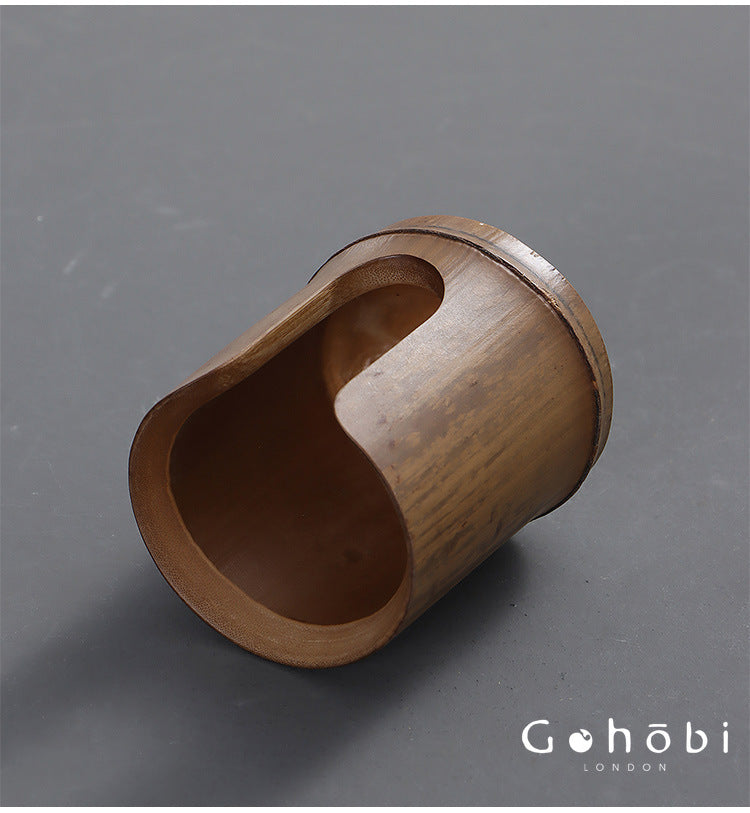 Gohobi Bamboo Woven Tea Cup Holder Basket – Zen Style Tea Cup Storage Tube & Chopstick Basket