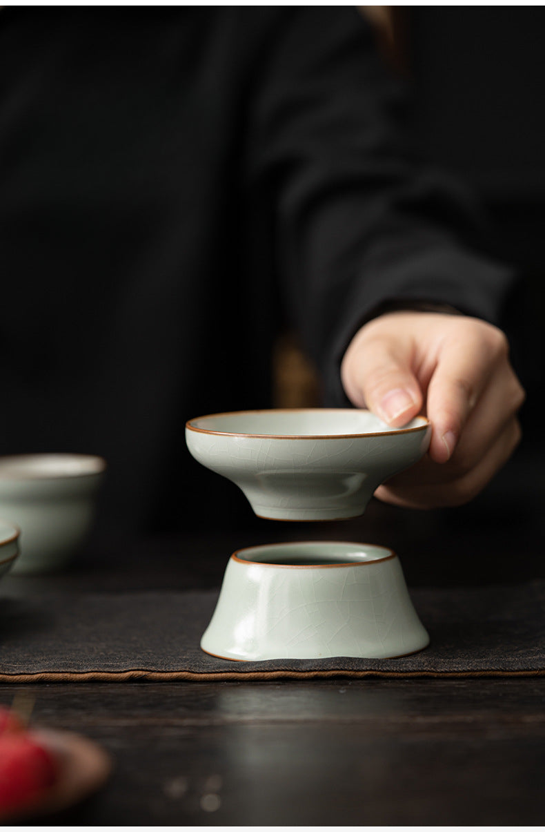 Ensemble de filtres à thé en céramique Gohobi Tianqing Ru Kiln