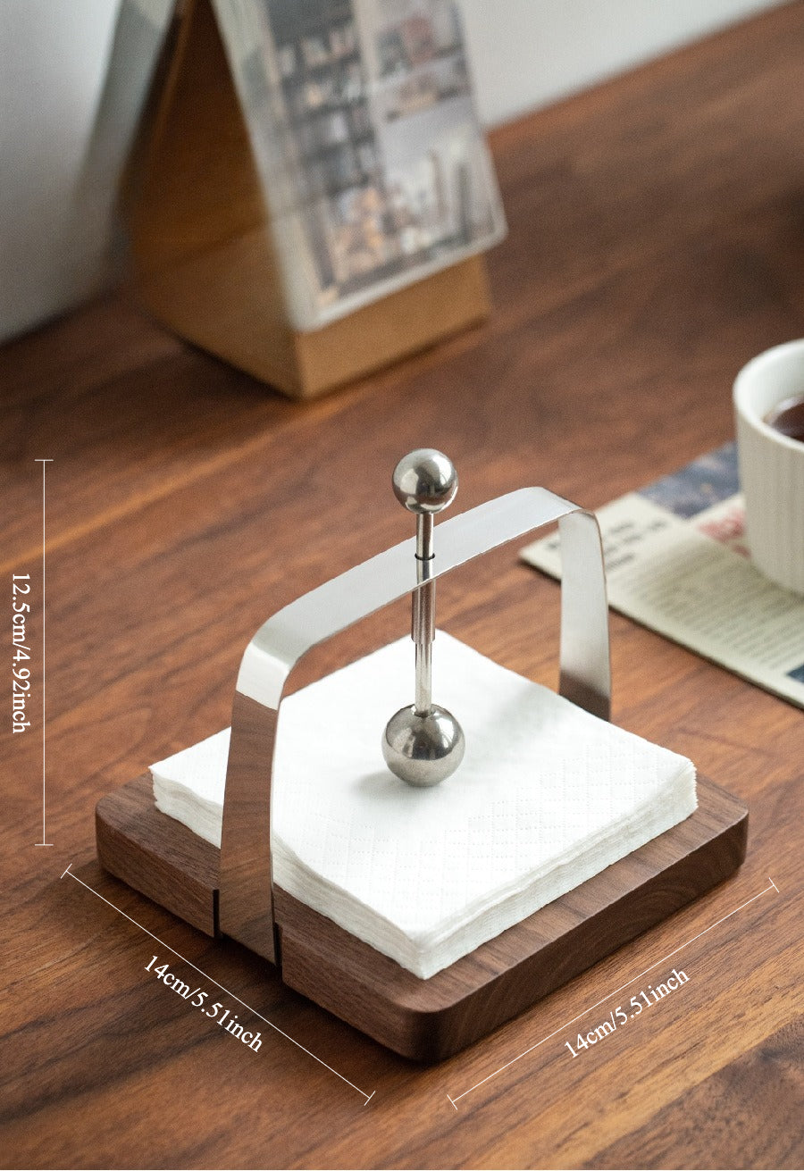 Gohobi Premium Solid Wood & Stainless Steel Tissue Holder