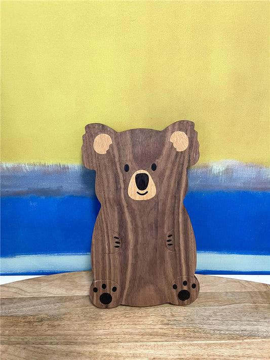 Gohobi Walnut Large Koala Shape Tray 30 x 16 x 2 cm