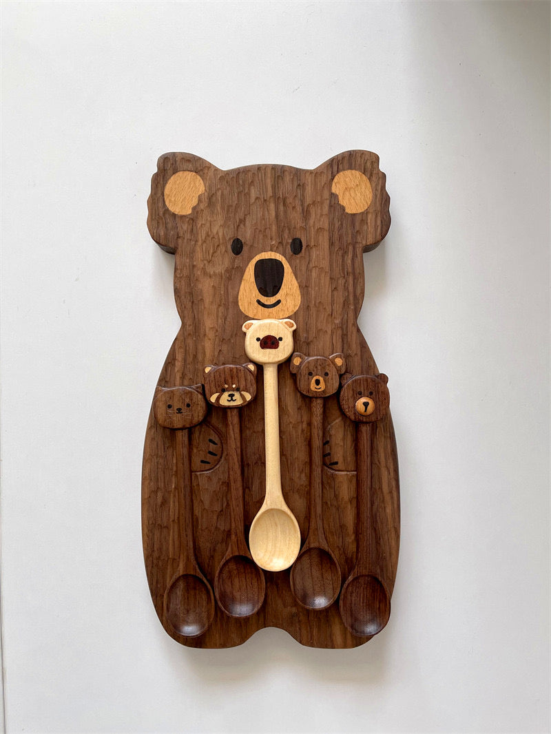 Gohobi Walnut Koala Shape Tray 25 x 16 x 2 cm