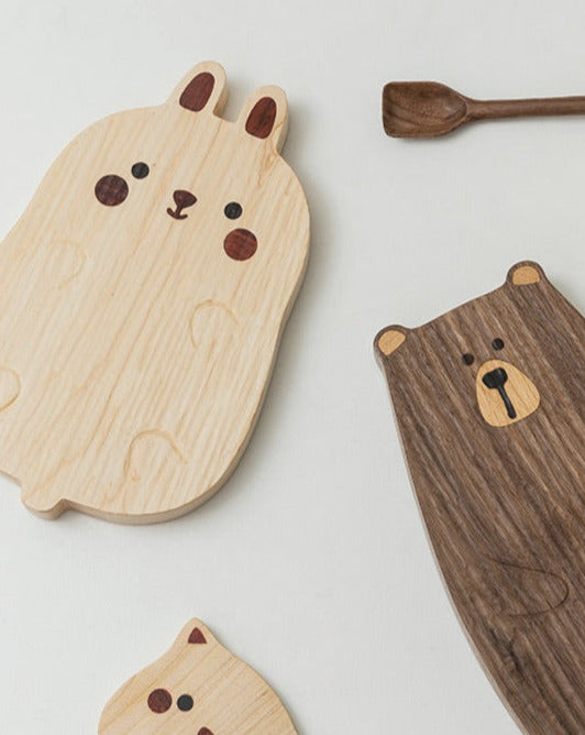 Plateau en forme de lapin en érable blanc Gohobi