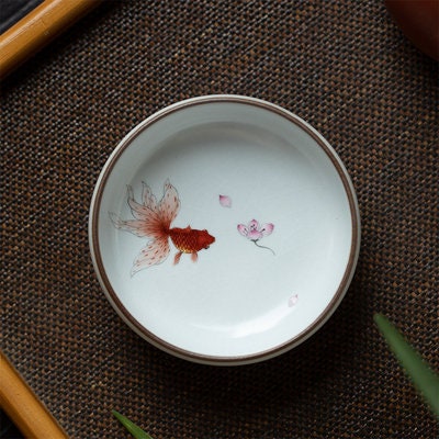 Gohobi Hand painted gold fish Tea Cup Ceramic Chinese Gongfu tea Kung fu tea Japanese Chado