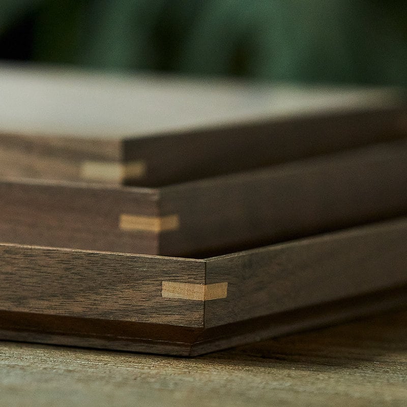 Gohobi Wooden Tea Trays Serving Trays Gongfu tea trays (4 versions) Japanese Chado Black walnut