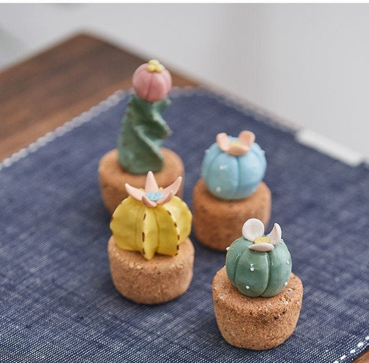 Gohobi Handmade cactus ceramic ornaments Japanese ornaments wedding birthday plant lover gift