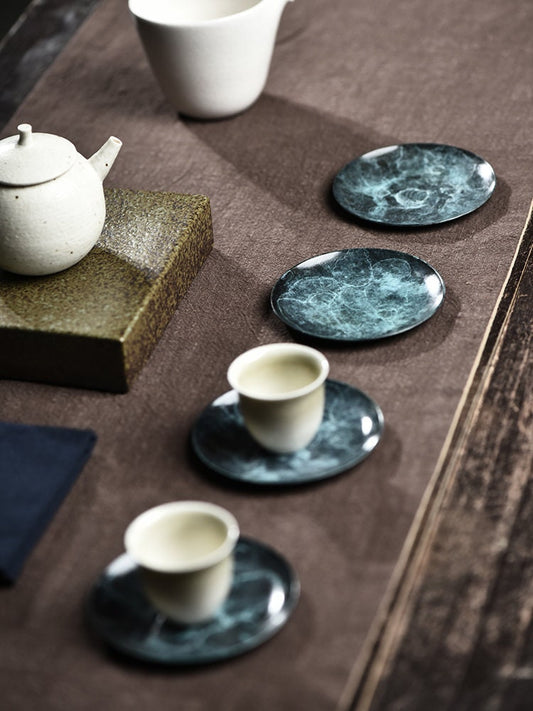 Gohobi Larimar pattern Red Copper Coasters Jewellery Plate Jewellery Dish Chinese Gongfu tea Kung fu tea Teaware Japanese Chado unique