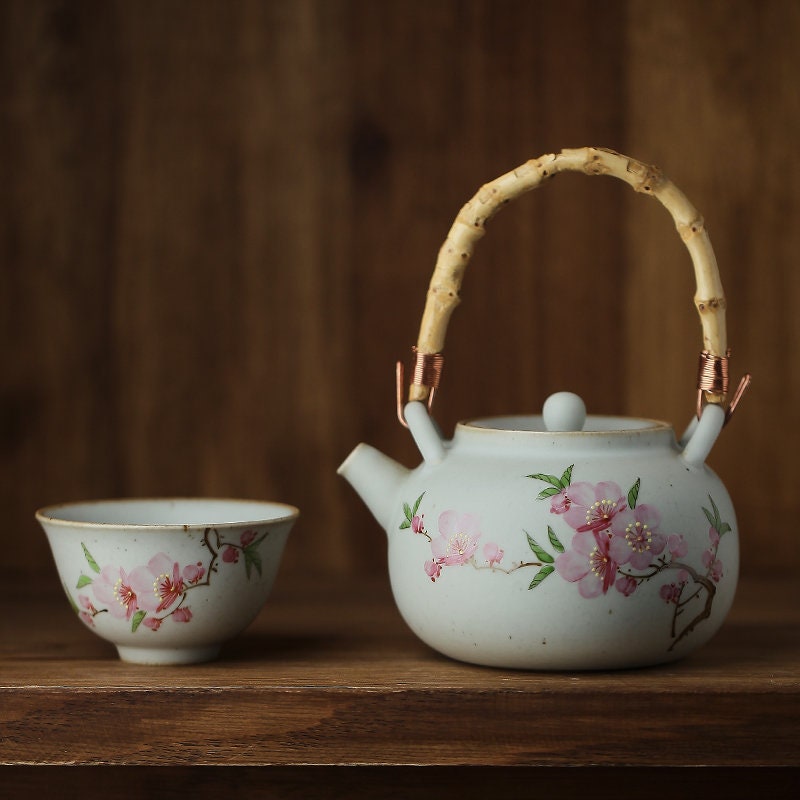 Gohobi Hand-painted Teapot Ceramic Chinese Gongfu tea Kung fu tea Japanese Chado